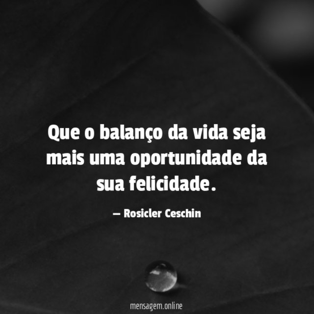Que o balanço da vida seja mais uma
