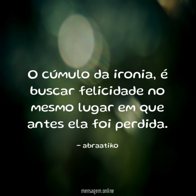 O cúmulo da ironia