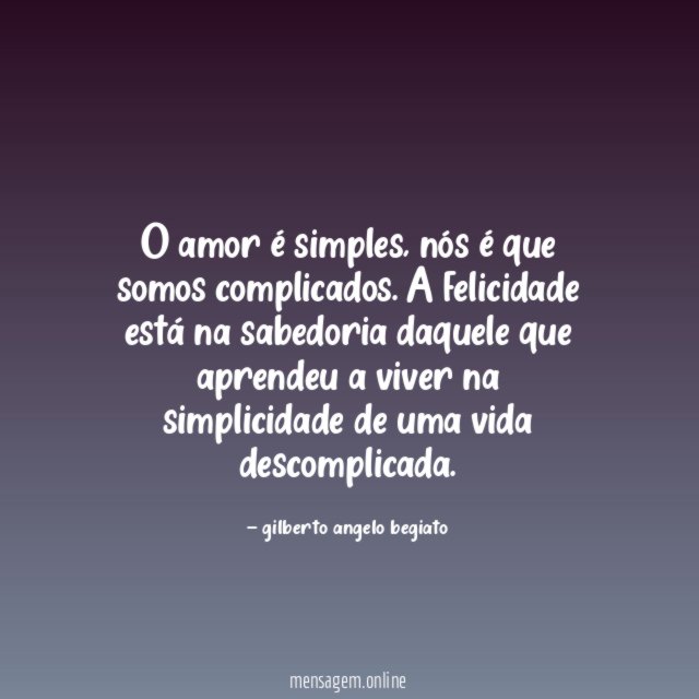 O amor é simples