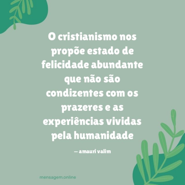 O cristianismo nos propõe estado de felicidade abundante