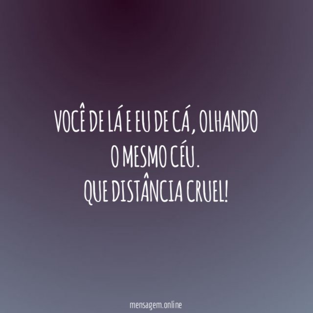 Você de lá e eu de cá