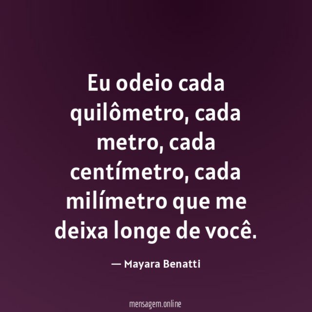Eu odeio cada quilômetro