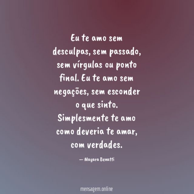 Eu te amo sem desculpas