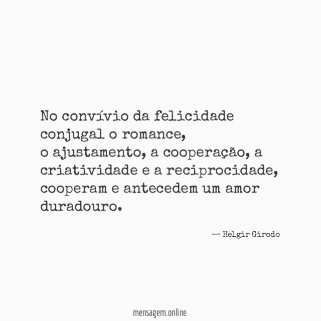 No convívio da felicidade conjugal o romance
