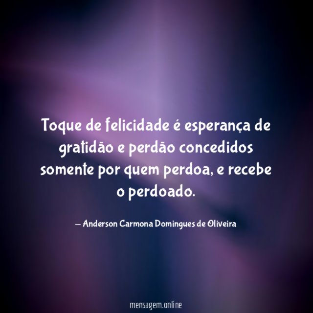 Toque de felicidade é esperança de gratidão