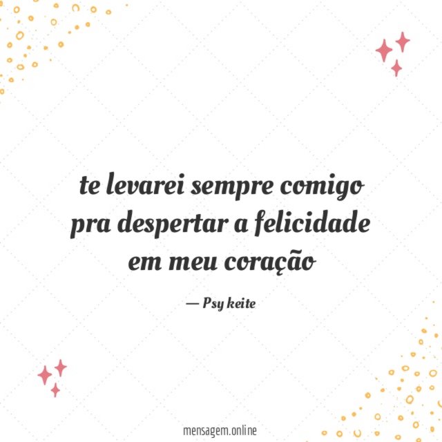 te levarei sempre comigo pra despertar a felicidade em meu coração