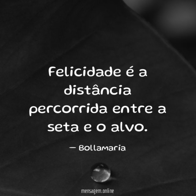 Felicidade é a distância percorrida entre a seta e o alvo