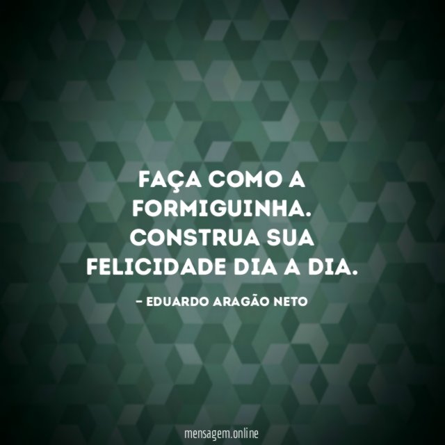 FAÇA COMO A FORMIGUINHA