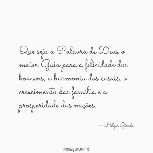 Que seja a Palavra de Deus o maior