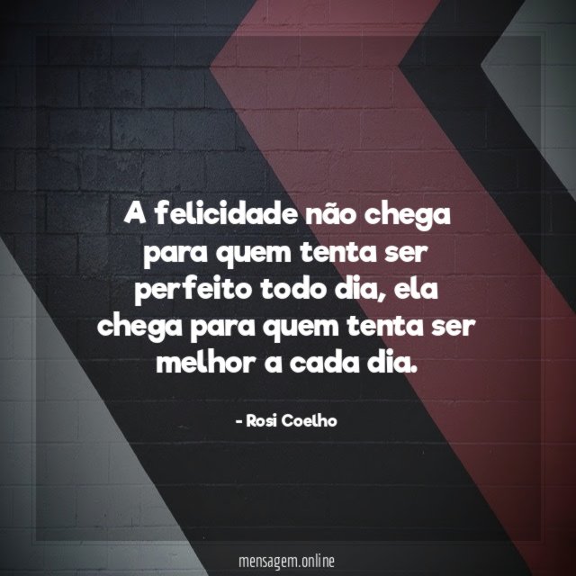 A felicidade não chega para quem tenta ser perfeito todo dia
