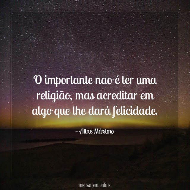 O importante não é ter uma religião