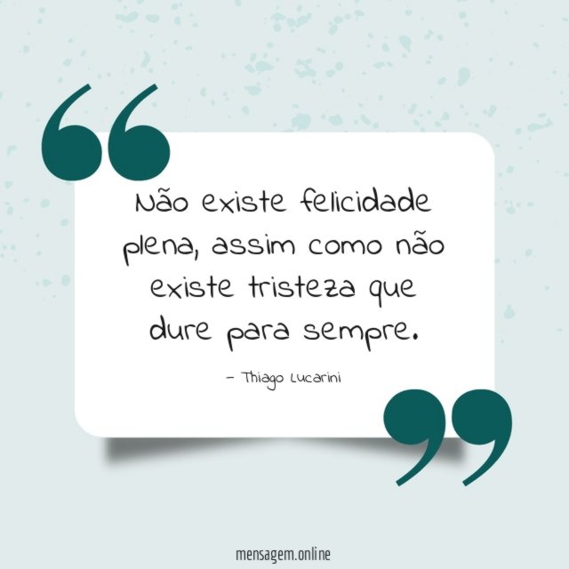 Não existe felicidade plena