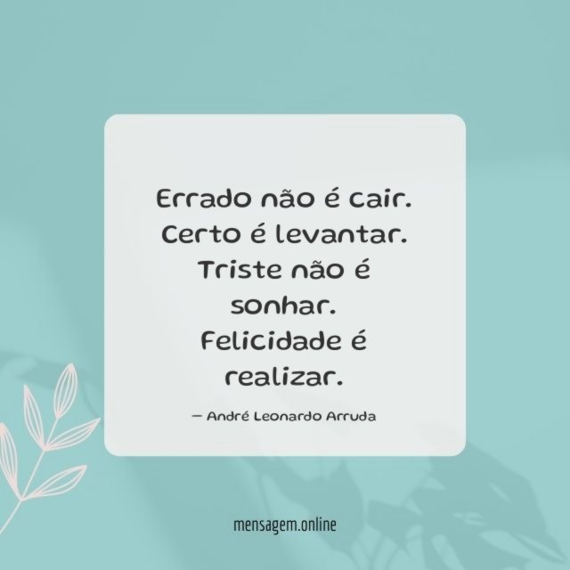 Errado não é cair