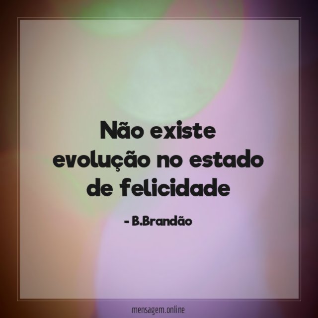 Não existe evolução no estado de felicidade