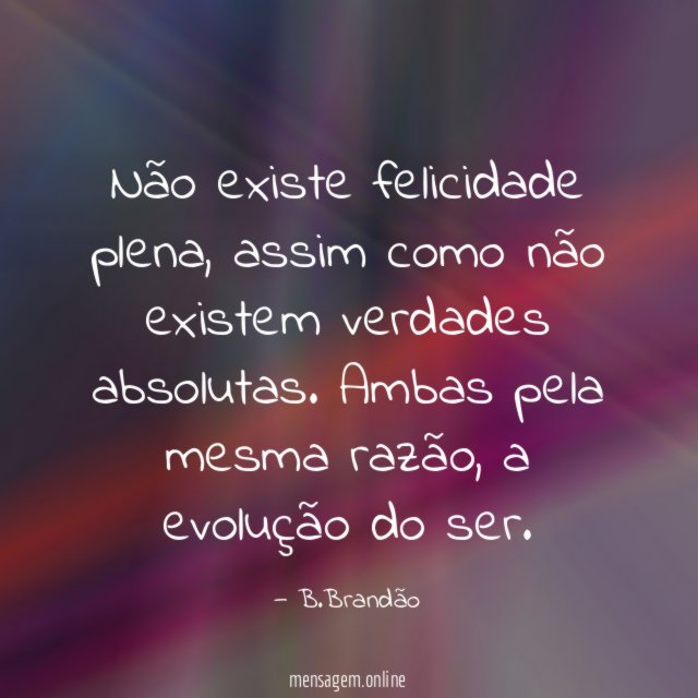 Não existe felicidade plena