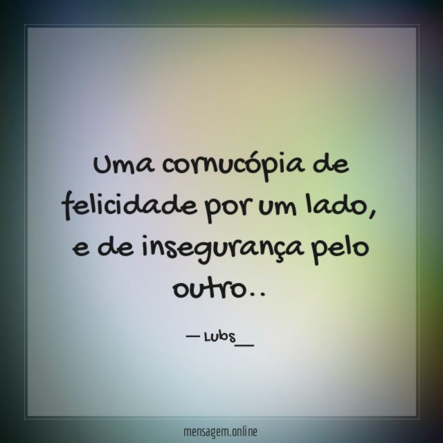 Uma cornucópia de felicidade por um lado