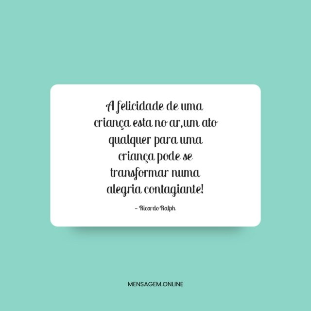 A felicidade de uma criança esta no ar