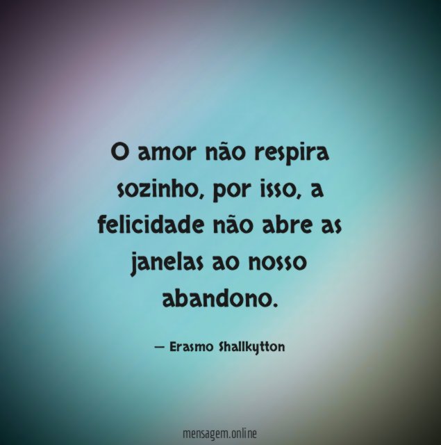 O amor não respira sozinho