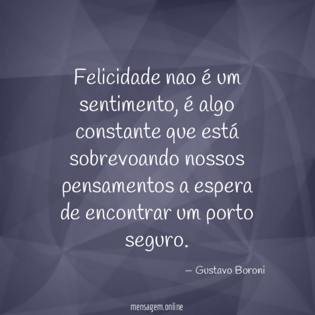 Felicidade nao é um sentimento