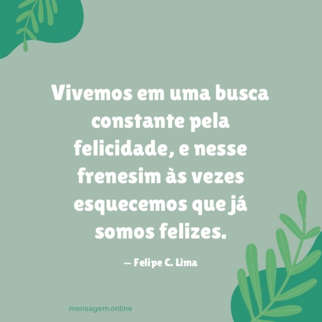 Vivemos em uma busca constante pela felicidade