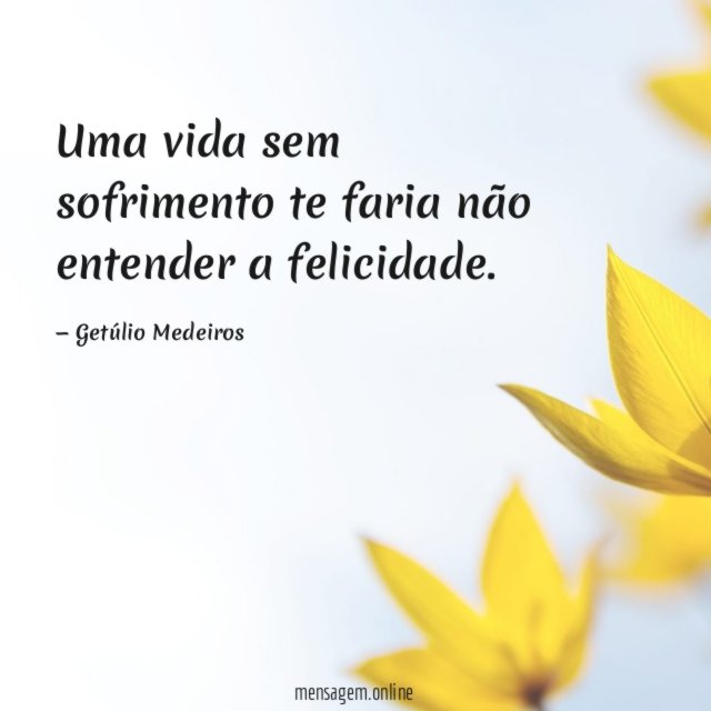 Uma vida sem sofrimento te faria não entender a felicidade