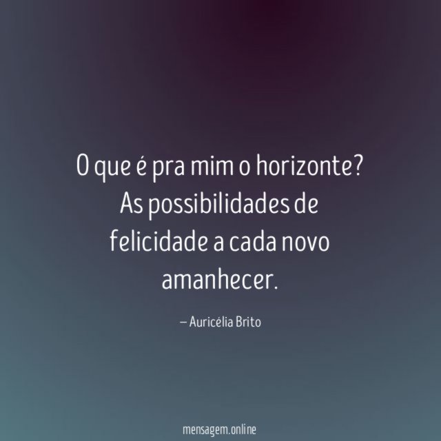 O que é pra mim o horizonte
