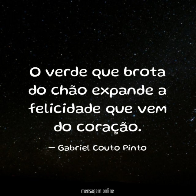 O verde que brota do chão expande a