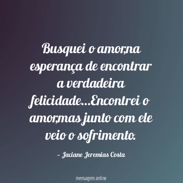Busquei o amor