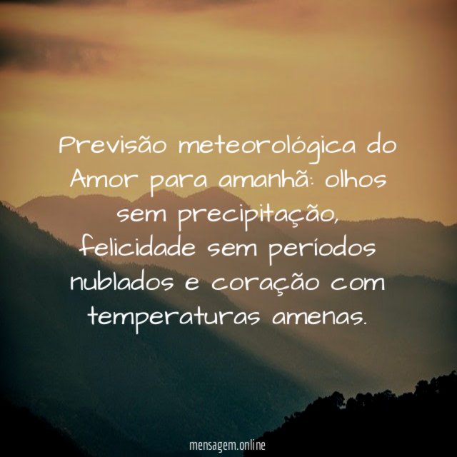 Previsão meteorológica do Amor para amanhã