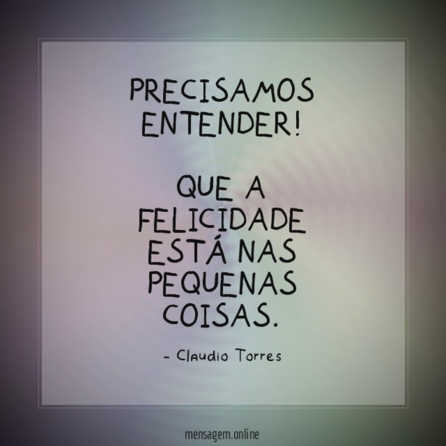 Precisamos entender