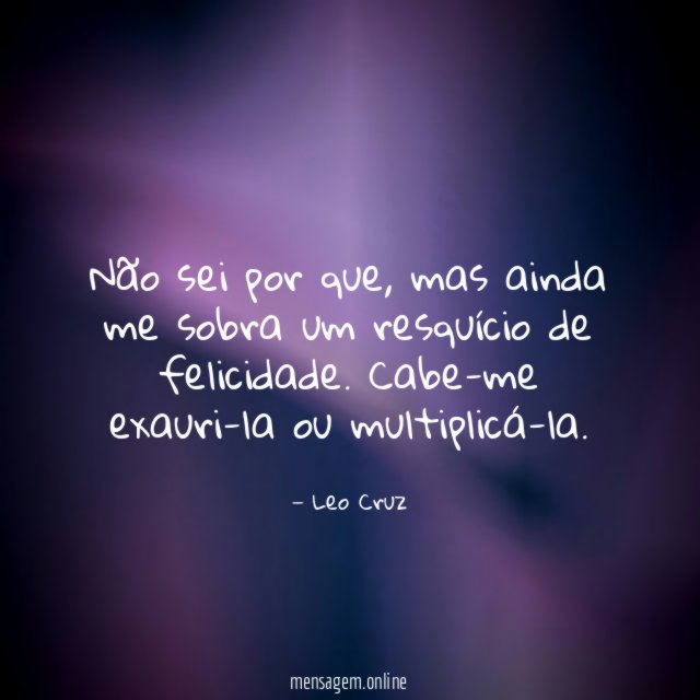 Não sei por que