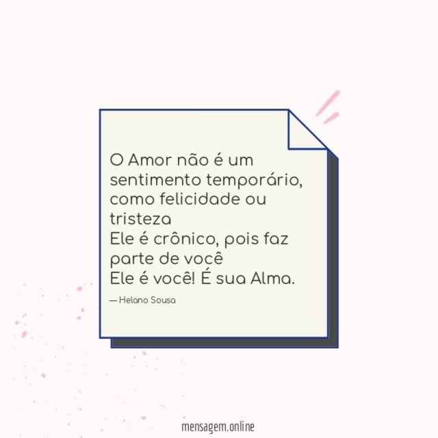 O Amor não é um sentimento temporário