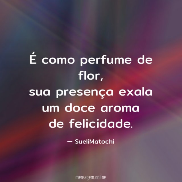 É como perfume de flor