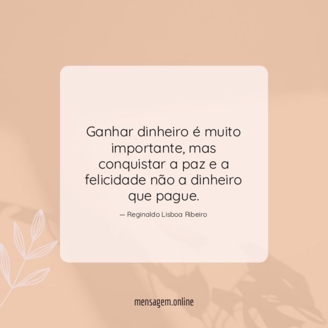 Ganhar dinheiro é muito importante