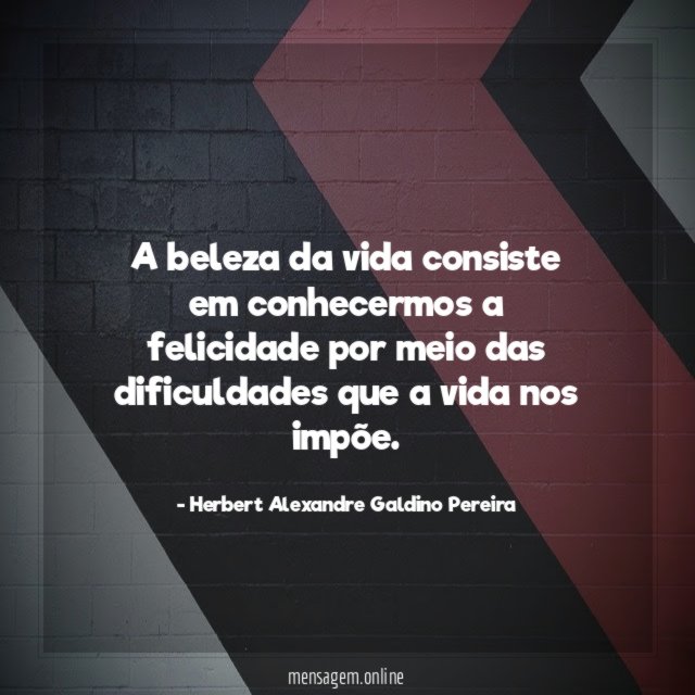 A beleza da vida consiste em conhecermos a