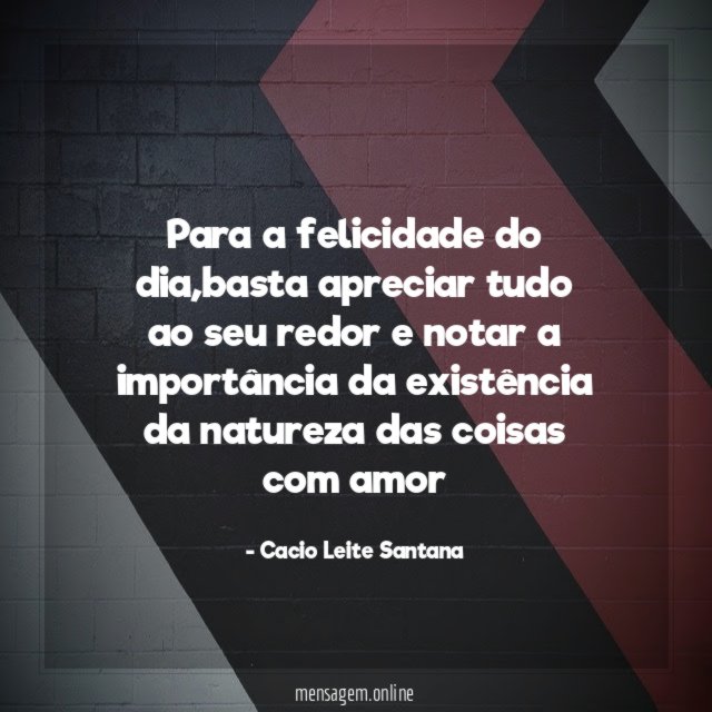 Para a felicidade do dia