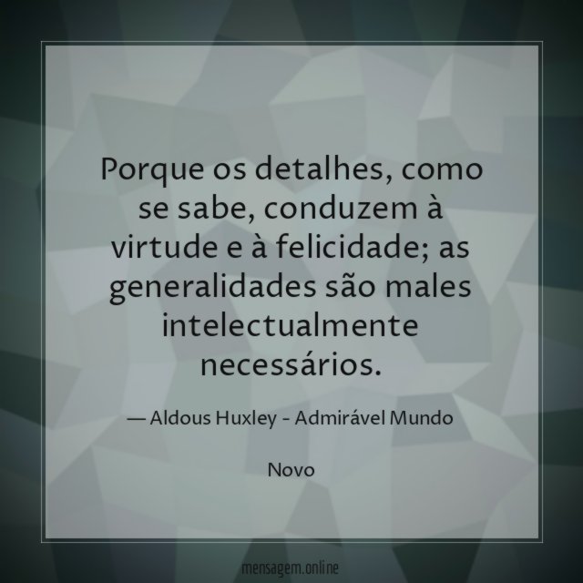 Porque os detalhes
