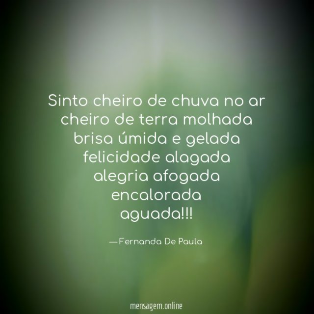 sinto cheiro de chuva no ar cheiro de terra