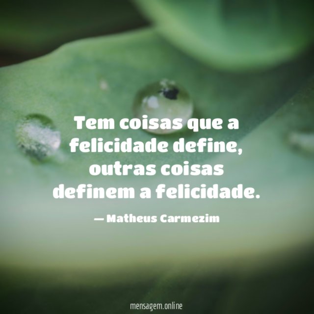Tem coisas que a felicidade define