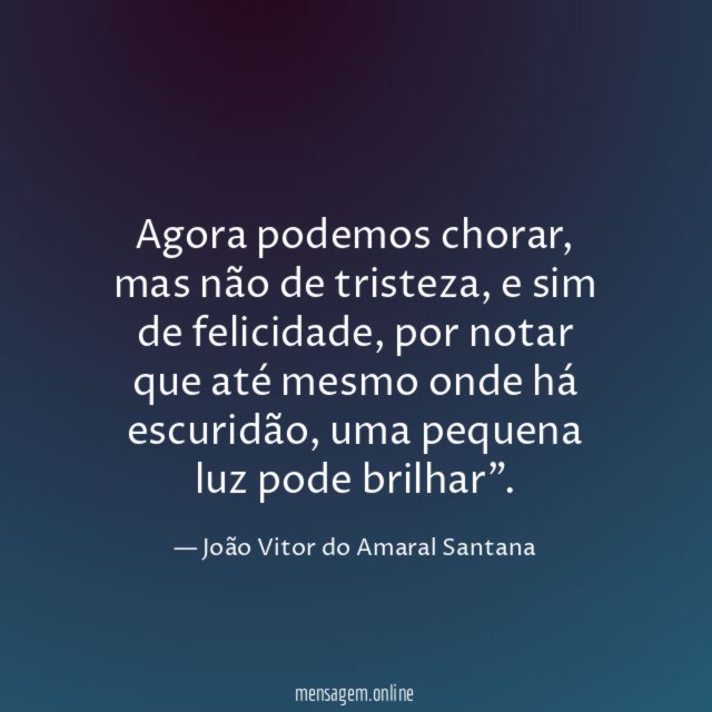 Agora podemos chorar
