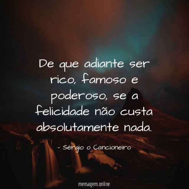 De que adiante ser rico