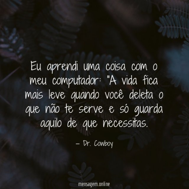 Eu aprendi uma coisa com o meu computador