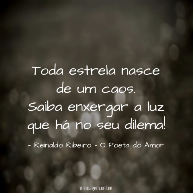 Toda estrela nasce de um caos