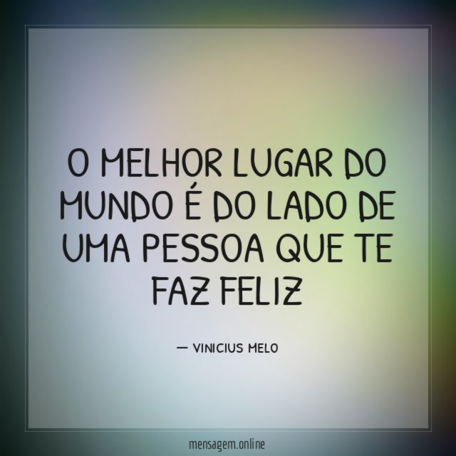 O MELHOR LUGAR DO MUNDO É DO LADO