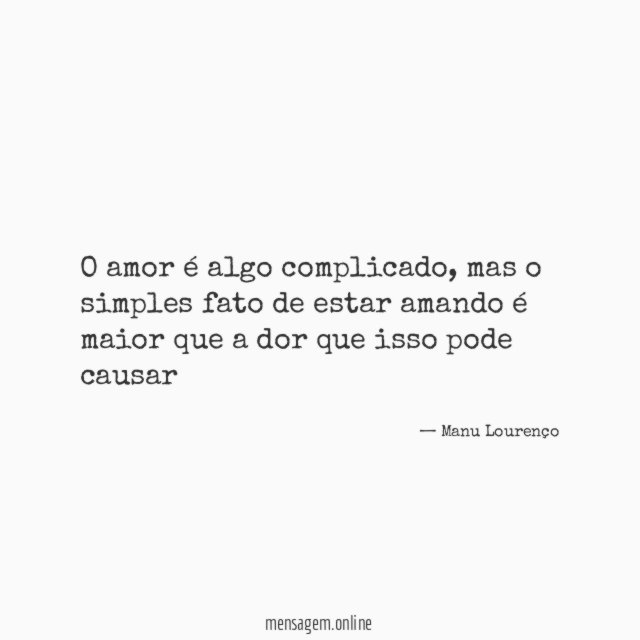 O amor é algo complicado