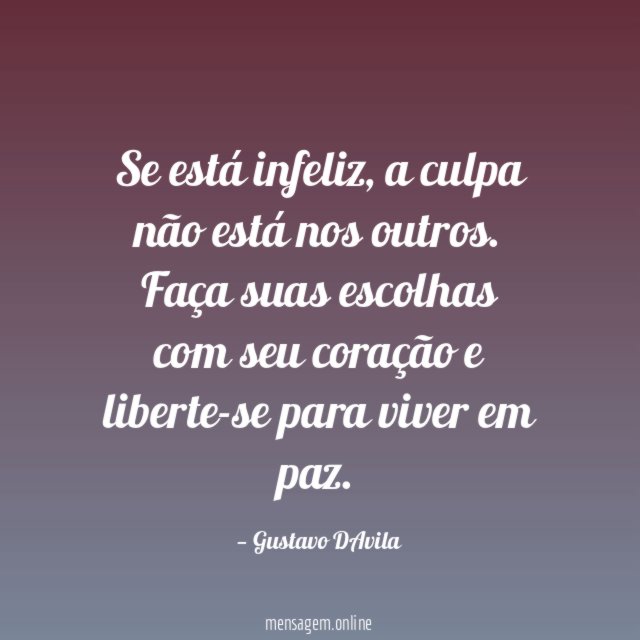 Se está infeliz