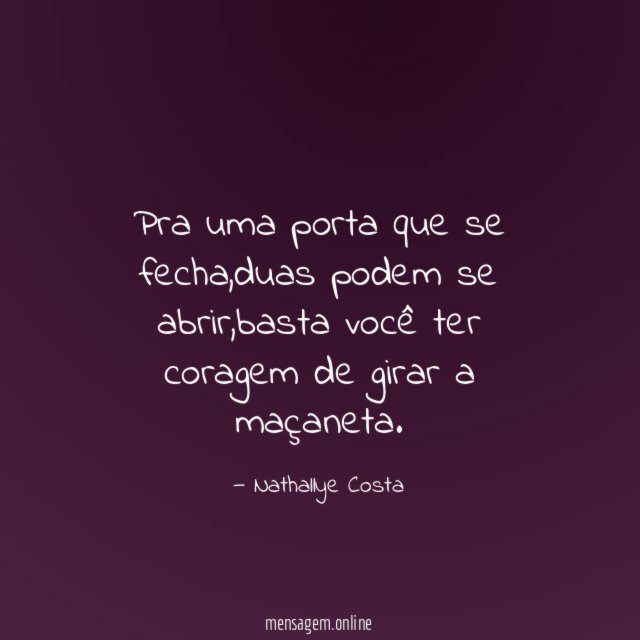 Pra uma porta que se fecha