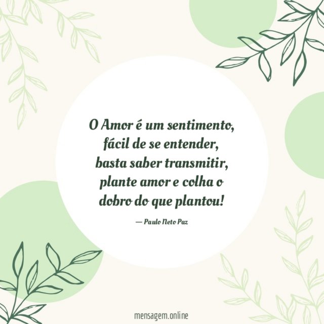 O Amor é um sentimento