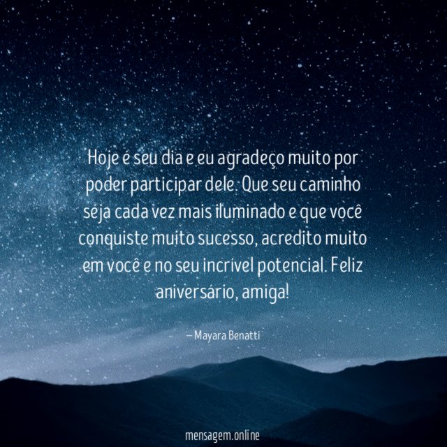Hoje é seu dia e eu agradeço muito por poder participar dele
