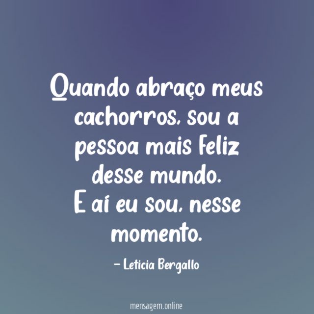 Quando abraço meus cachorros